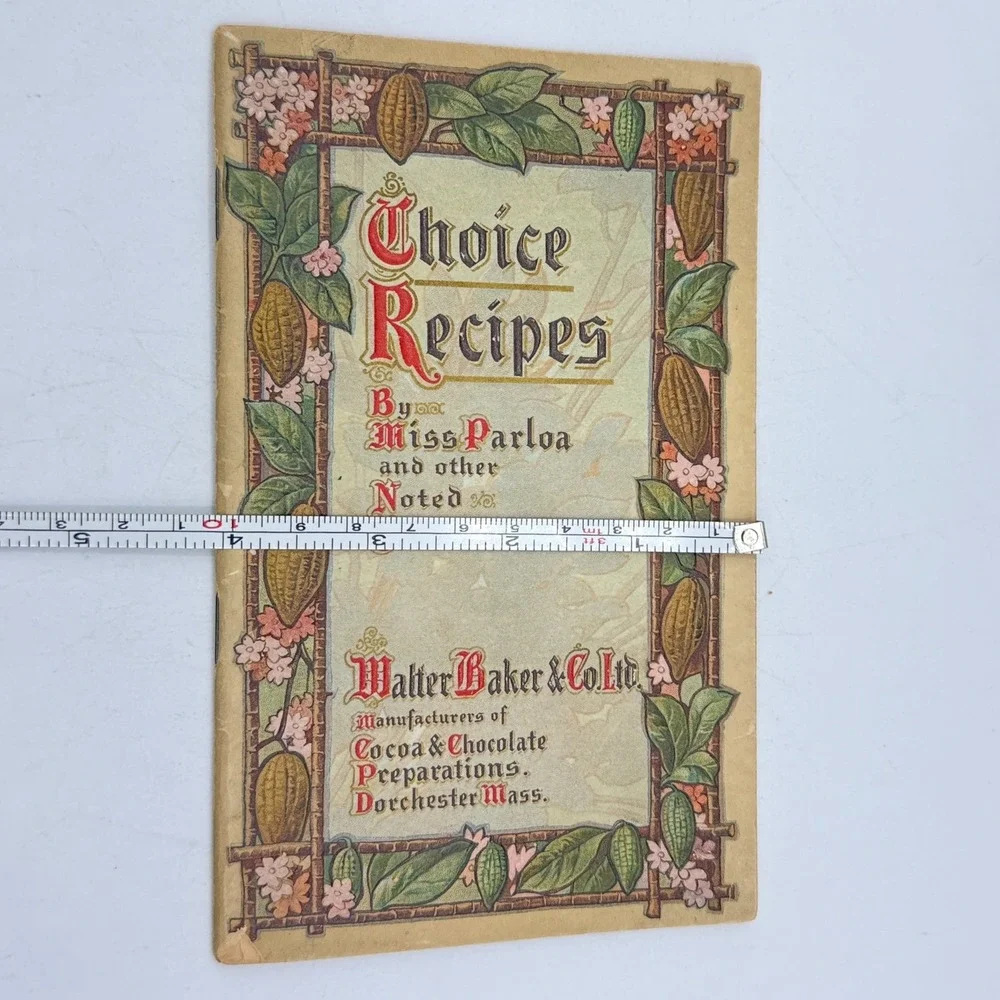 Walter Baker Choice Recipes Booklet 1904 Antique Maria Parloa Cocoa Chocolate